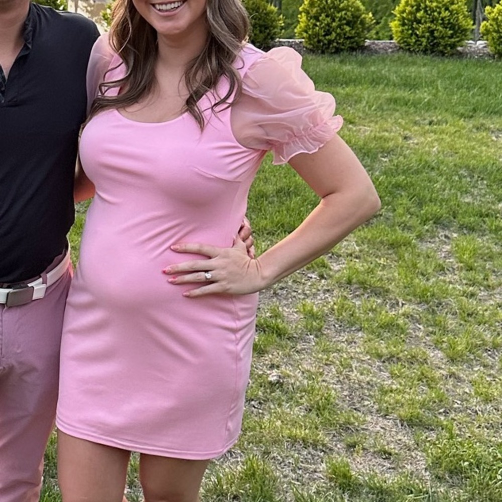 Joy Joy Pink Bubble Sleeve dress